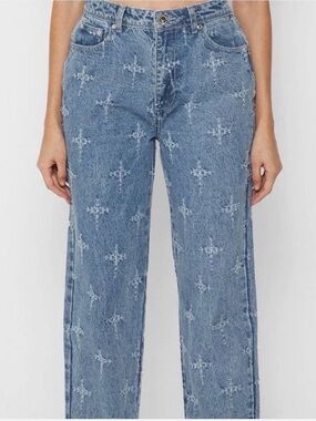 Maniere De Voir Cross Stich Distress Mid Blue Jean Sz 10